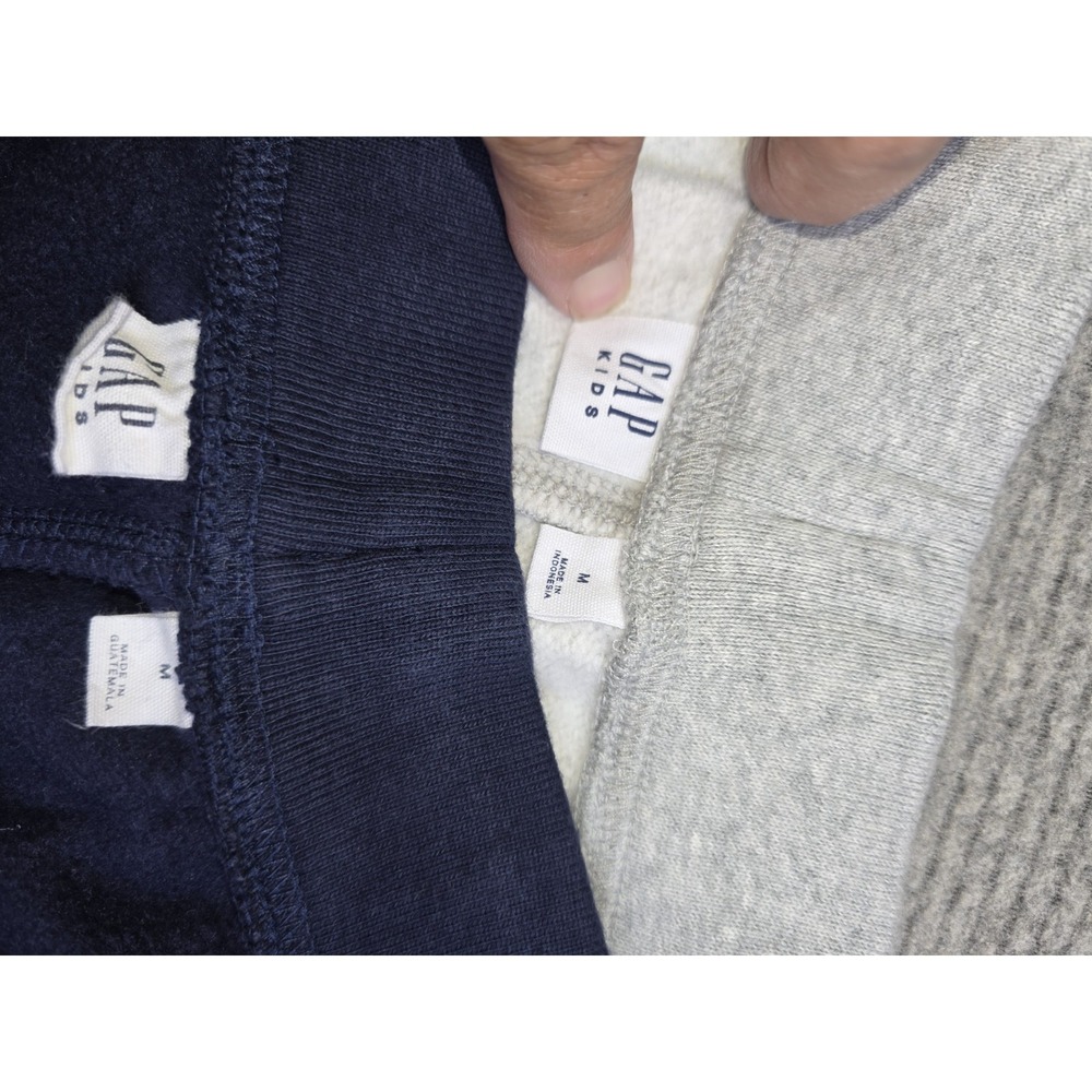 Gap Kids Relaxed Fleece Medium Logo Pull-On Drawstring Shorts Blue Gray Lot Of 2 - Picture 8 of 11